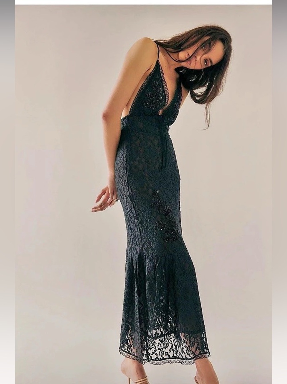 Free People Viper Love Maxi Dress in Black sz XS